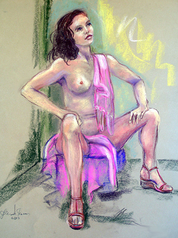Pink Lingerie Nude Painting