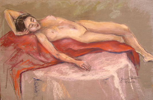 Pastel Sketch Nude Painting