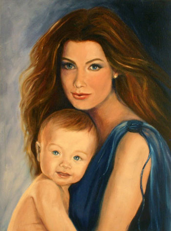 Carrie and Jaxon Oil Portrait