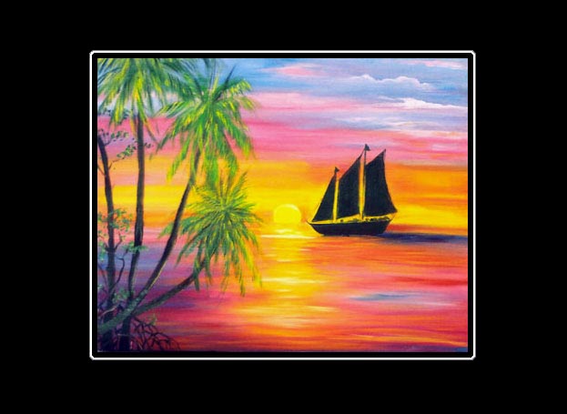 Sunset Sail Matted Print