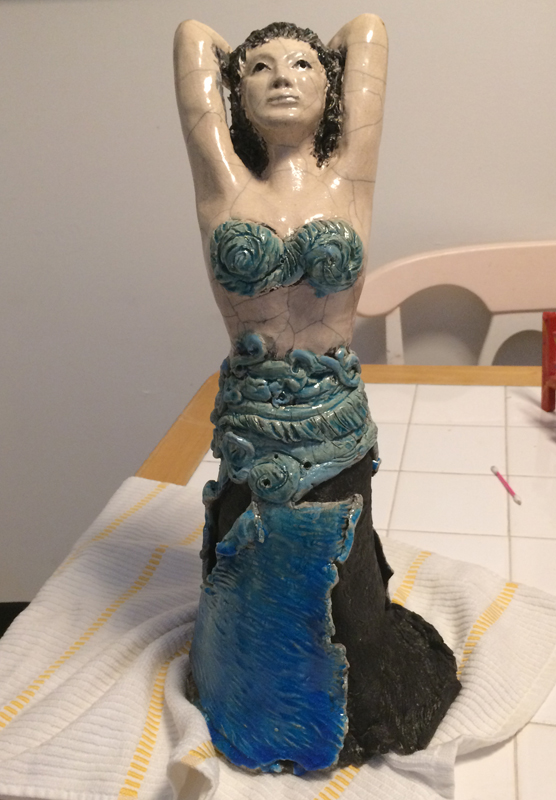 Raku Woman Sculpture