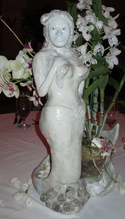 Standing Mermaid Ceramic Sculpture